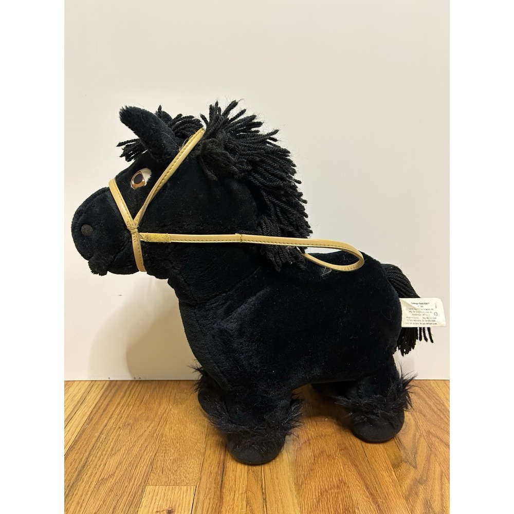 Vintage 1984 Cabbage Patch Kids Show Pony Black Horse Stuffed Plush Animal Toy